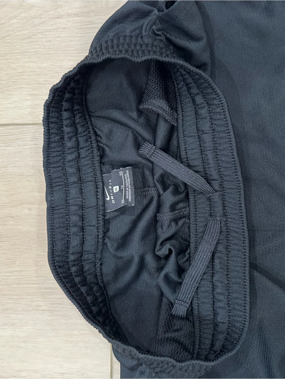 Nike 7inch Black Shorts with White Hem and Swoosh - Kids